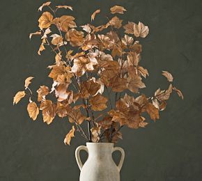 Faux Camle Grape Leaf Branch | Pottery Barn (US)