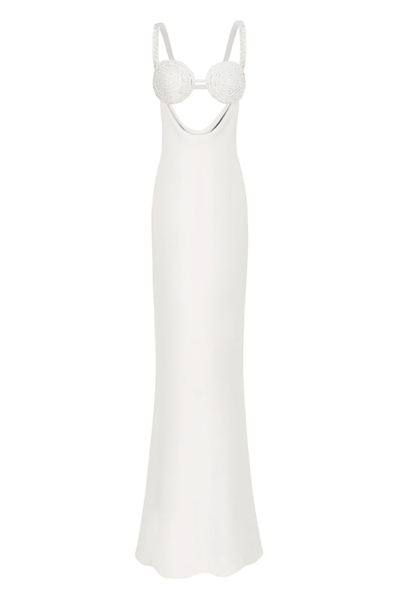 SPIRAL COWL MAXI DRESS IN OFF WHITE | Stolen Stores | CULT MIA | CULT MIA UK LTD