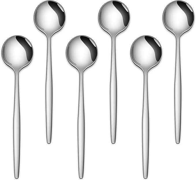 5.1 Inches Stainless Steel Coffee & Tea Spoon,6-Piece Cute Mini Spoons For Dessert,Small Espresso... | Amazon (US)