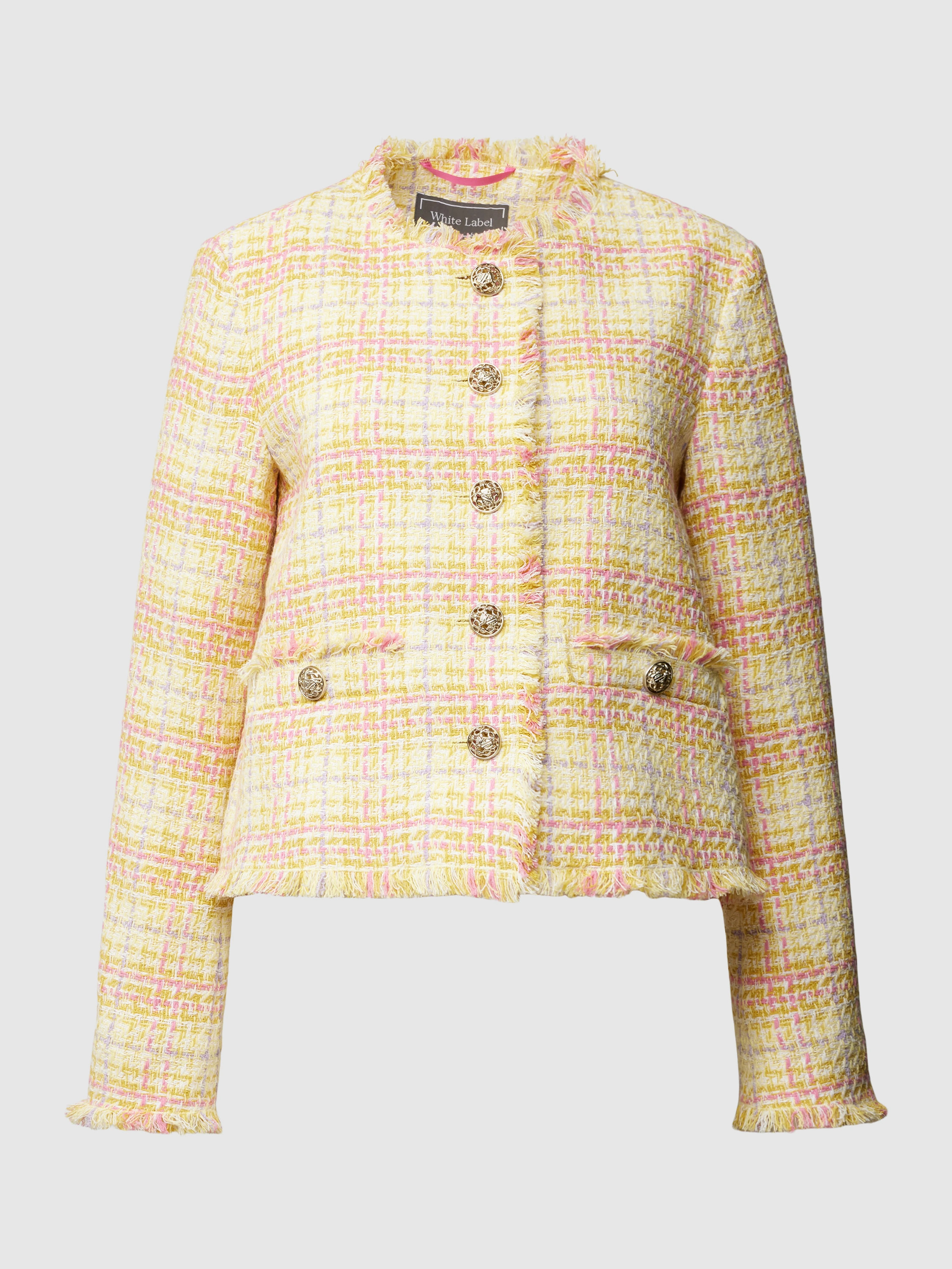 Blazer in bouclé-look in geel | Peek & Cloppenburg NL