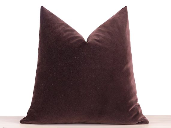Chocolate Velvet Pillow Cover, Chocolate Brown Euro Sham Cover, Soft Cotton Velvet  Fabric, Throw... | Etsy (US)