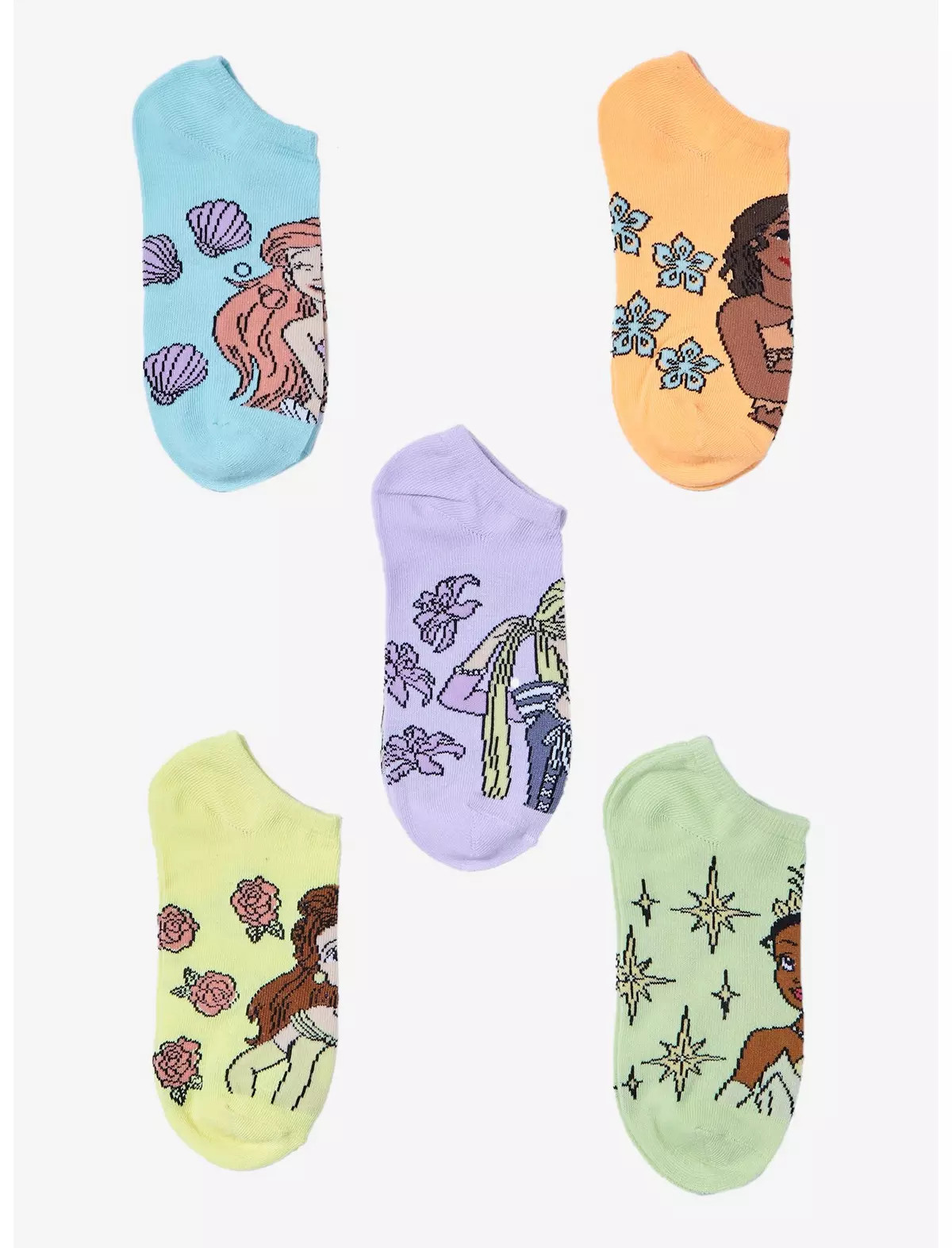 Disney Princess Icons No-Show Socks 5 Pair | Hot Topic