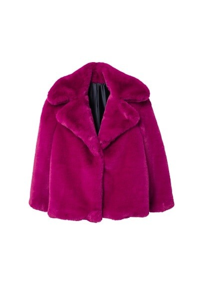 Lapels faux fur coat | MANGO (UK)