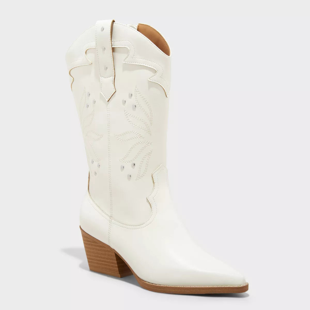 Women's Studded Western Cowboy Boots with Memory Foam Insole - Universal Thread™ White | Target