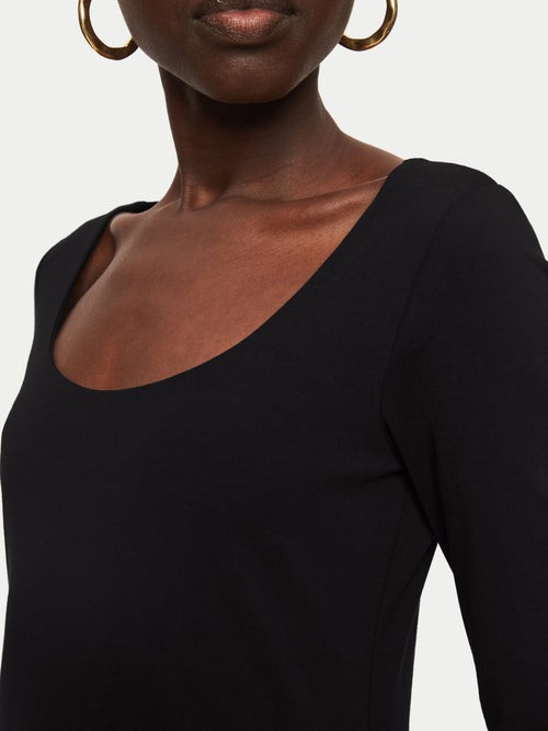 Double Front Ballet Neck Top | Black | Jigsaw (UK)