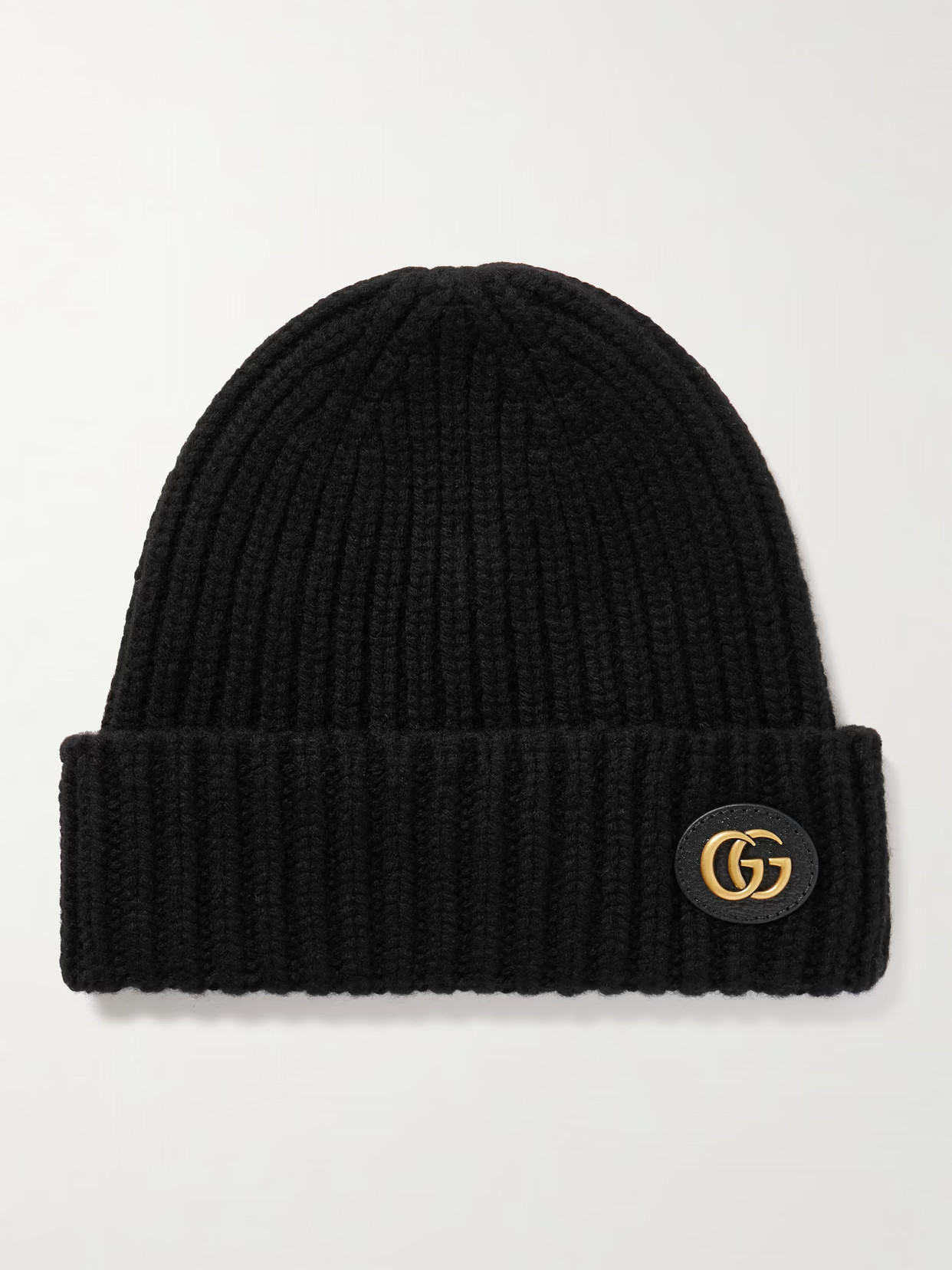 Gucci - Victor Appliquéd Ribbed Wool And Cashmere-blend Beanie - Black | NET-A-PORTER (US)