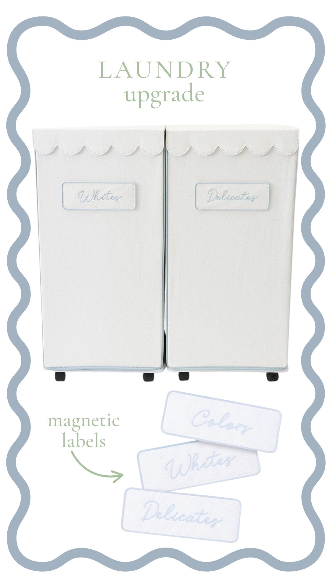 “This fully collapsible hamper features a magnetic odor blocking-lid, wipeable stain-resistant interior, storage pouch and wheel attachment.”  Practical and Pretty!!!! 

#LTKFamily #LTKHome