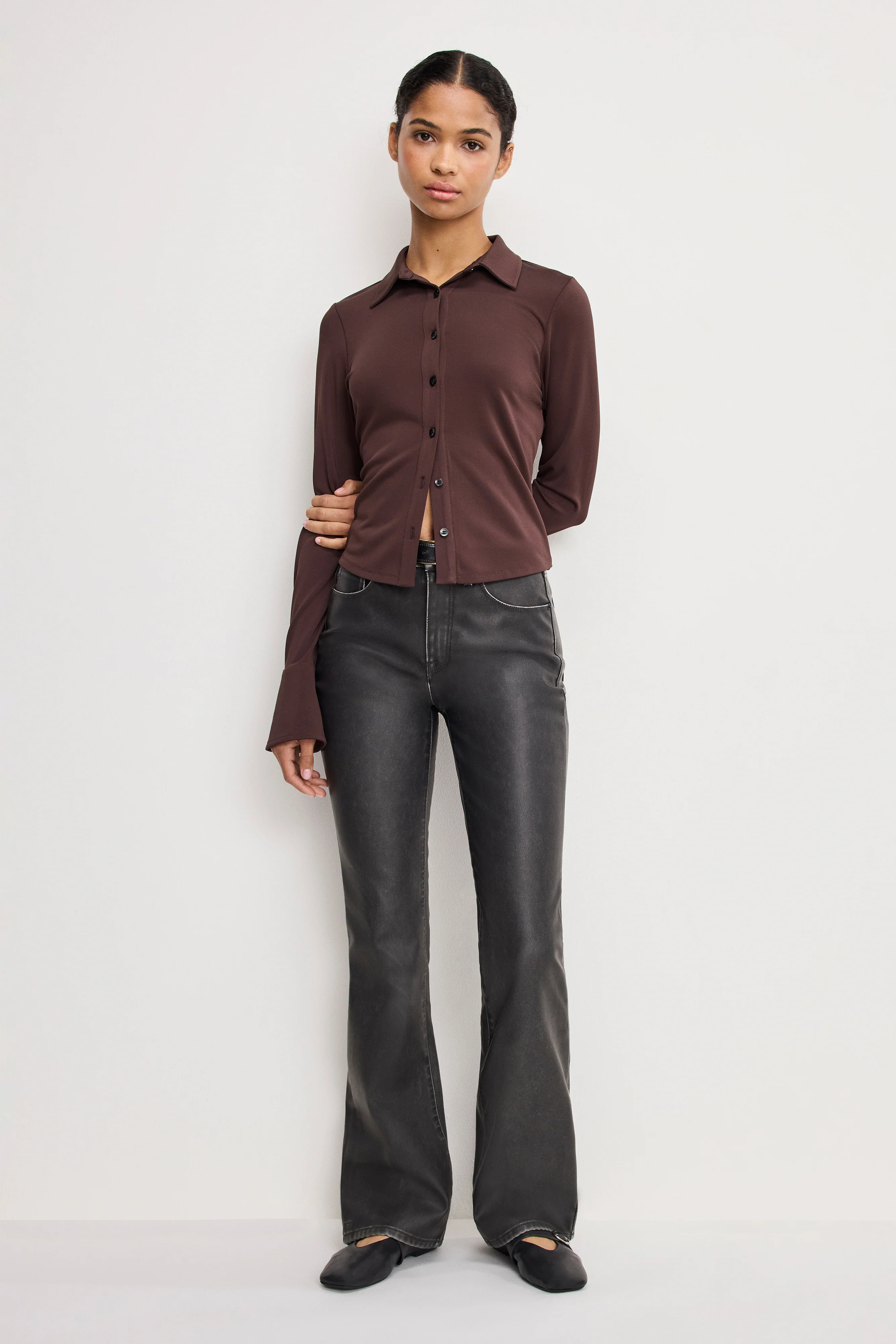 GOOD CLASSIC BOOTCUT FAUX LEATHER PANTS | BLACK001 - GOOD AMERICAN | Good American