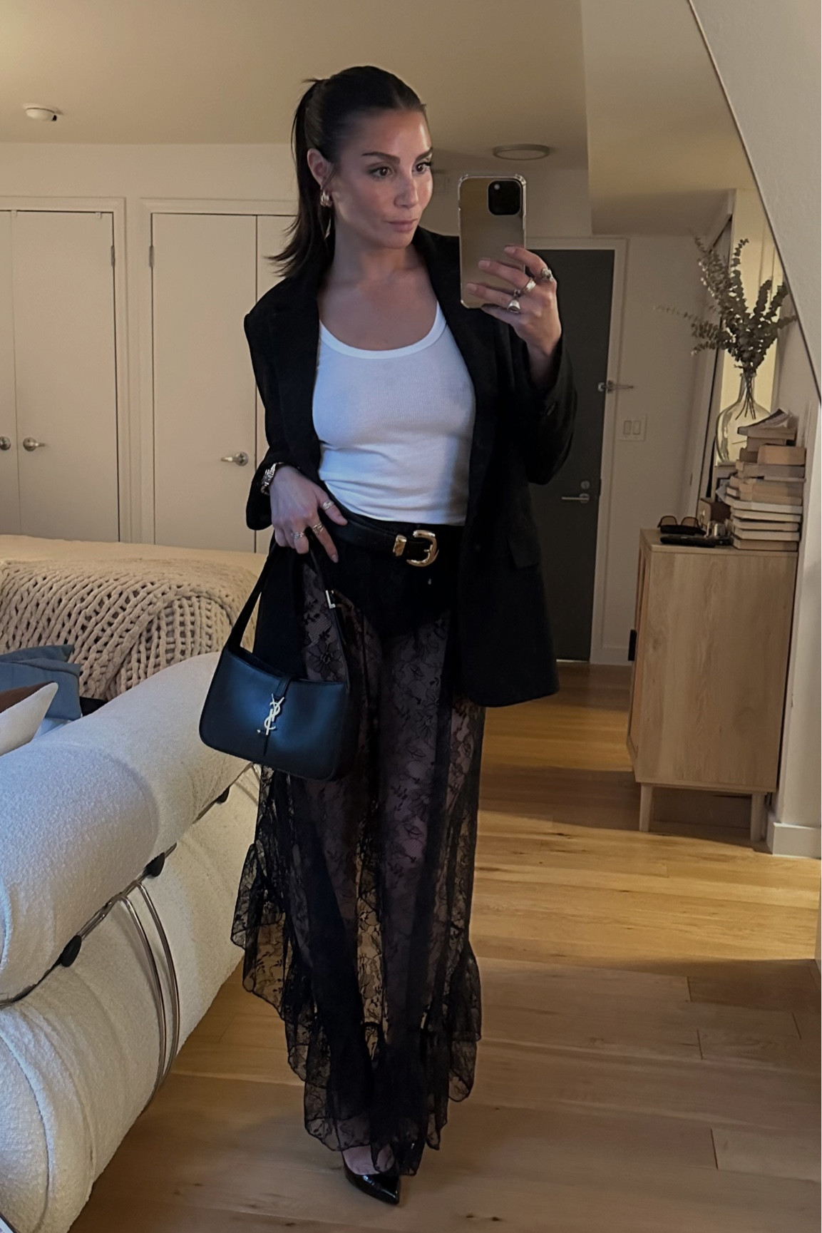 Girl dinner. Obsessed with a lace bottom so you can see mine