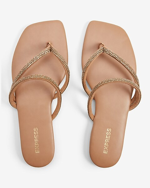 Rhinestone Strap Sandals | Express