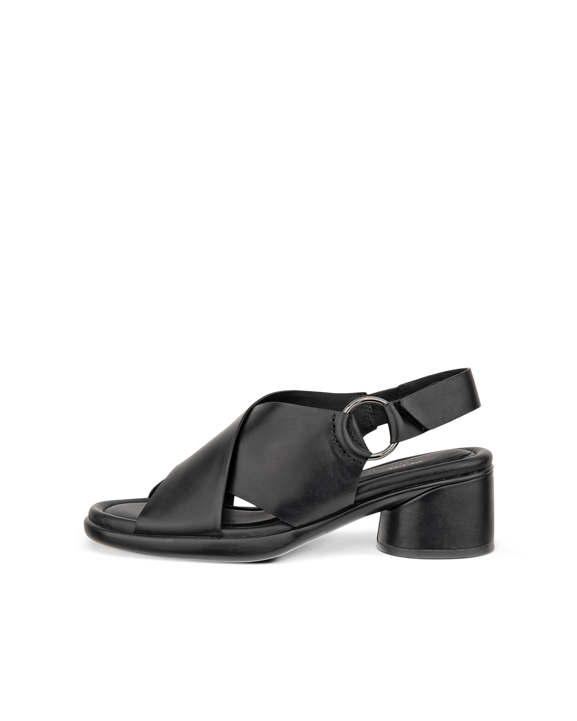 Women's ECCO® Metropole Seoul Leather Heeled Slingback Sandal | Black | ECCO (US)