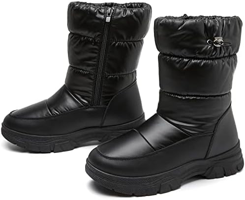 Womens Winter Boots Snow Boots For Women Black Mid Calf Platform Boots Warm Fur Fashion Slip On B... | Amazon (US)