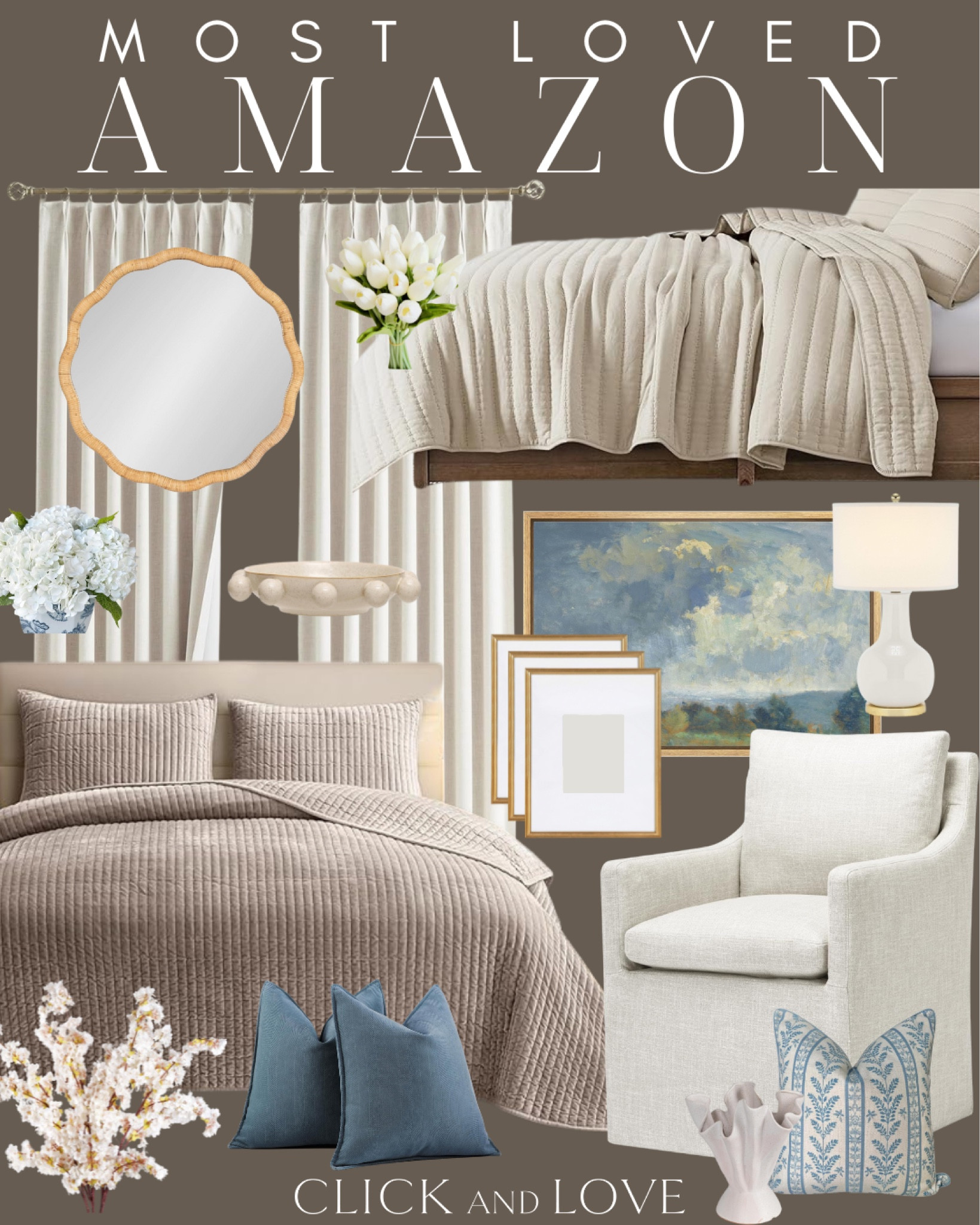 Most loved home decor finds from Amazon! So many pretty home decor finds this week to refresh any space! Own and love these curtains, bedding and all my favorite faux florals. 


primary bedroom, pillow covers, throw pillows, accent pillows, velvet quilt, lighting, table lamp, scalloped frame, picture frame, faux stems, greenery, bedroom inspiration, curtains, drapery, look for less, Living room, bedroom, Modern home decor, traditional home decor, budget friendly home decor, Interior design, shoppable inspiration, curated styling, beautiful spaces, classic home decor, bedroom styling, style tip, look for less, designer inspired, Amazon, Amazon home, Amazon must haves, Amazon finds, pillows, amazon favorites, Amazon home, wall art, framed art, frames, picture frame, accent chair, mirror, decorative accent

#LTKFamily #LTKStyleTip #LTKHome

#LTKStyleTip #LTKSeasonal #LTKHome