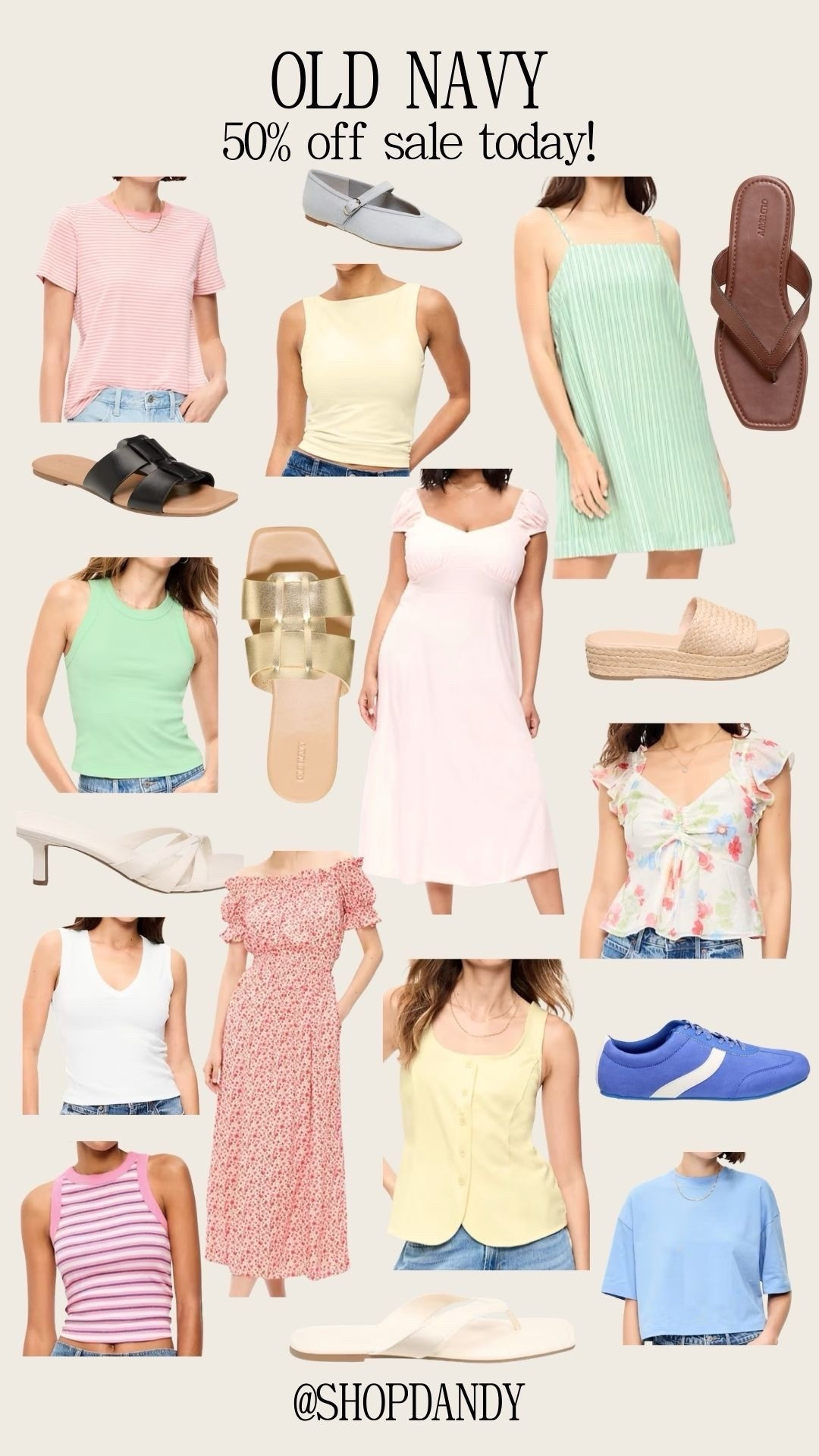 Old Navy 50% off sale today! 

#LTKSeasonal #LTKSpringSale #LTKootd