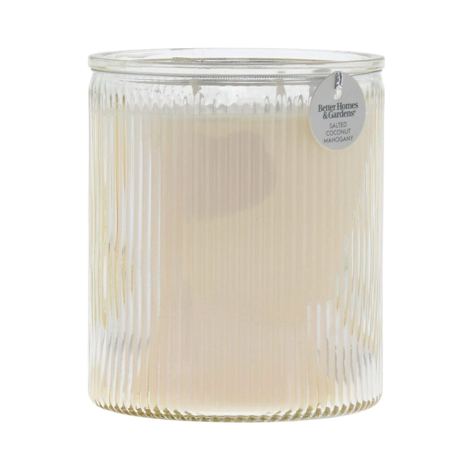Better Homes & Gardens Salted Coconut and Mahogany Scented 2-Wick 17.1oz Ribbed Jar Candle | Walmart (US)