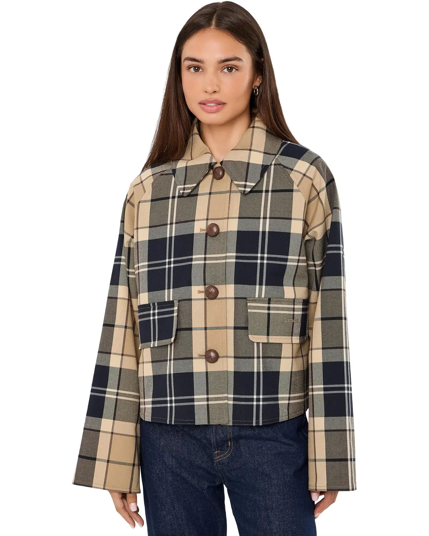 Women's Barbour Delilah Checked Showerproof Jacket | Zappos.com