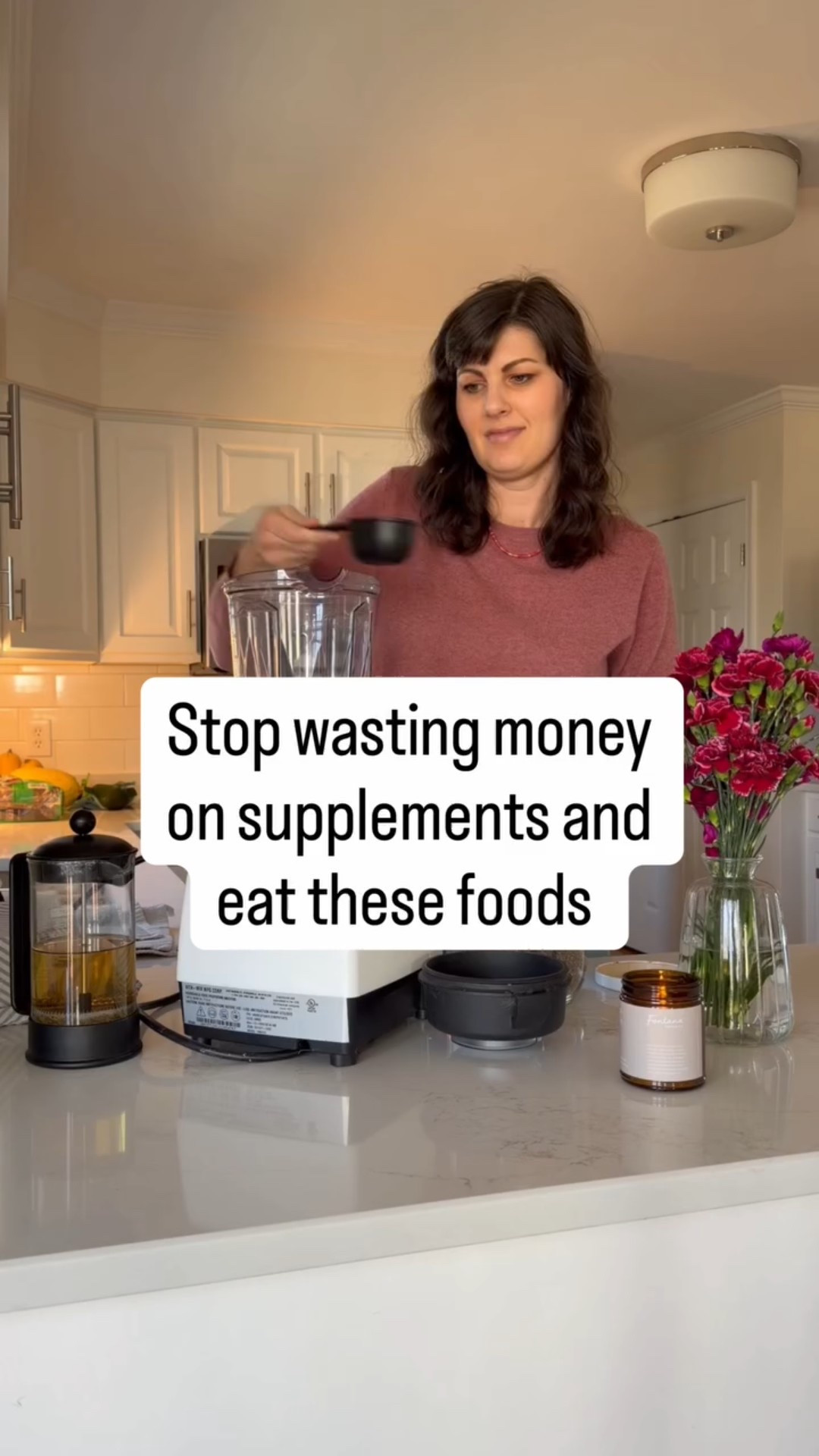 I used to think more supplements meant better health.
Turns out, real food does more with less.

There are times when supplements are good to take, especially if there is a deficiency, so please talk to your doctor and have blood work done regularly, so that you know where you’re at.

Like right now in my own life, I am taking vitamin D to up my levels per my doctor’s recommendation, and I’m also taking a magnesium supplement to help me through a stressful season. There are definitely times for supplements, so this is not a post declaring that supplements are bad.

However, the vast majority of people overuse supplements, and think that it’s the easy way out, but honestly food is our best medicine. It’s much more cost-effective for our size family to use food as medicine instead of supplements.

Foods we focus on eating each week that are high in vitamins and minerals:

Eggs
Leafy greens, and cruciferous vegetable
Citrus and berries (as well as squash)
Root vegetables 
Salmon, chia seeds, grass-fed pasture meats
Fermented foods

Comment SUPER for a blog post I wrote all about affordable organic superfoods.

Comment GUIDE for my Ultimate Kitchen Guide that includes 20 of our favorite freezer recipes!

Eat healthy food, feed your gut what it needs to thrive, and live a wonderful life ❤️ Your body was created by God to thrive. Give it the food it needs to do so.

#foodfirst #realfoodhealing #homemakersonabudget #wellnesstips #postcancerhealth