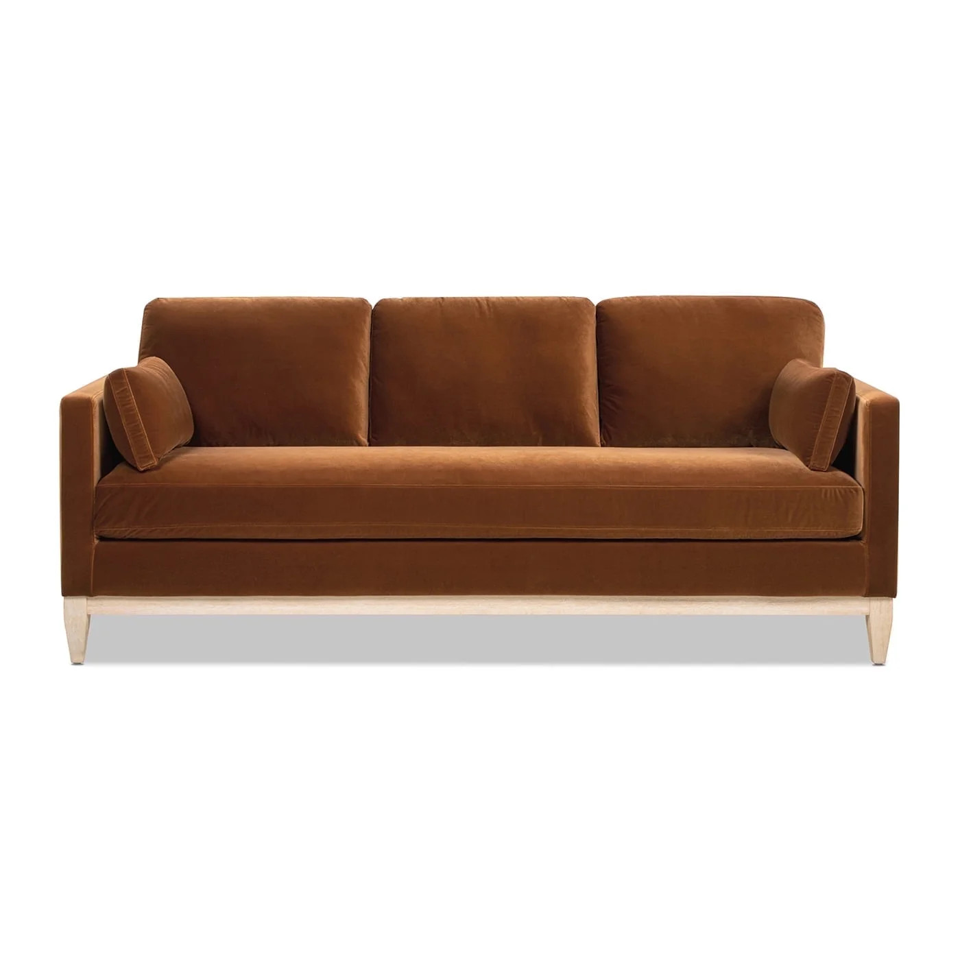 Jennifer Taylor Home Knox 84" Modern Farmhouse Performance Velvet Living Room Sofa Couch in Burnt... | Walmart (US)