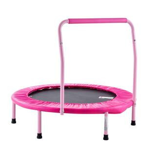 36 in. Kids Trampoline 3 ft. Indoor Outdoor Trampoline Foldable Mini Trampoline with Handle Rebounder Trampoline, Pink | The Home Depot