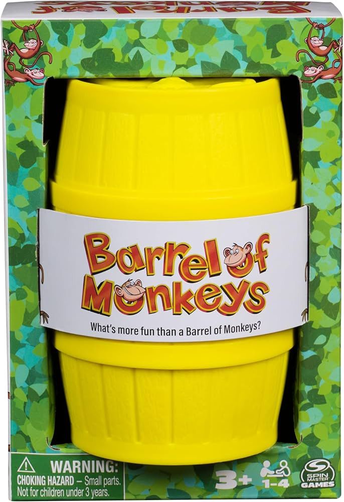 Spin Master Games, Barrel of Monkeys Retro Linking Family Game, Preschool Games, Classic Games, F... | Amazon (US)