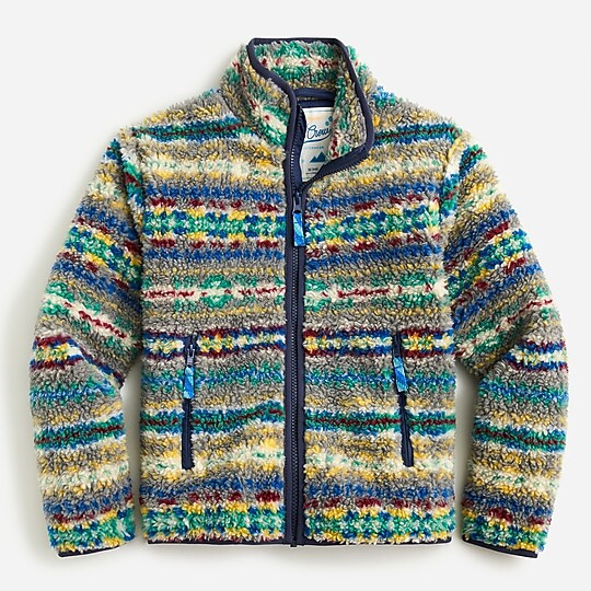 Kids' zip-up sherpa jacket in Fair Isle | J. Crew US