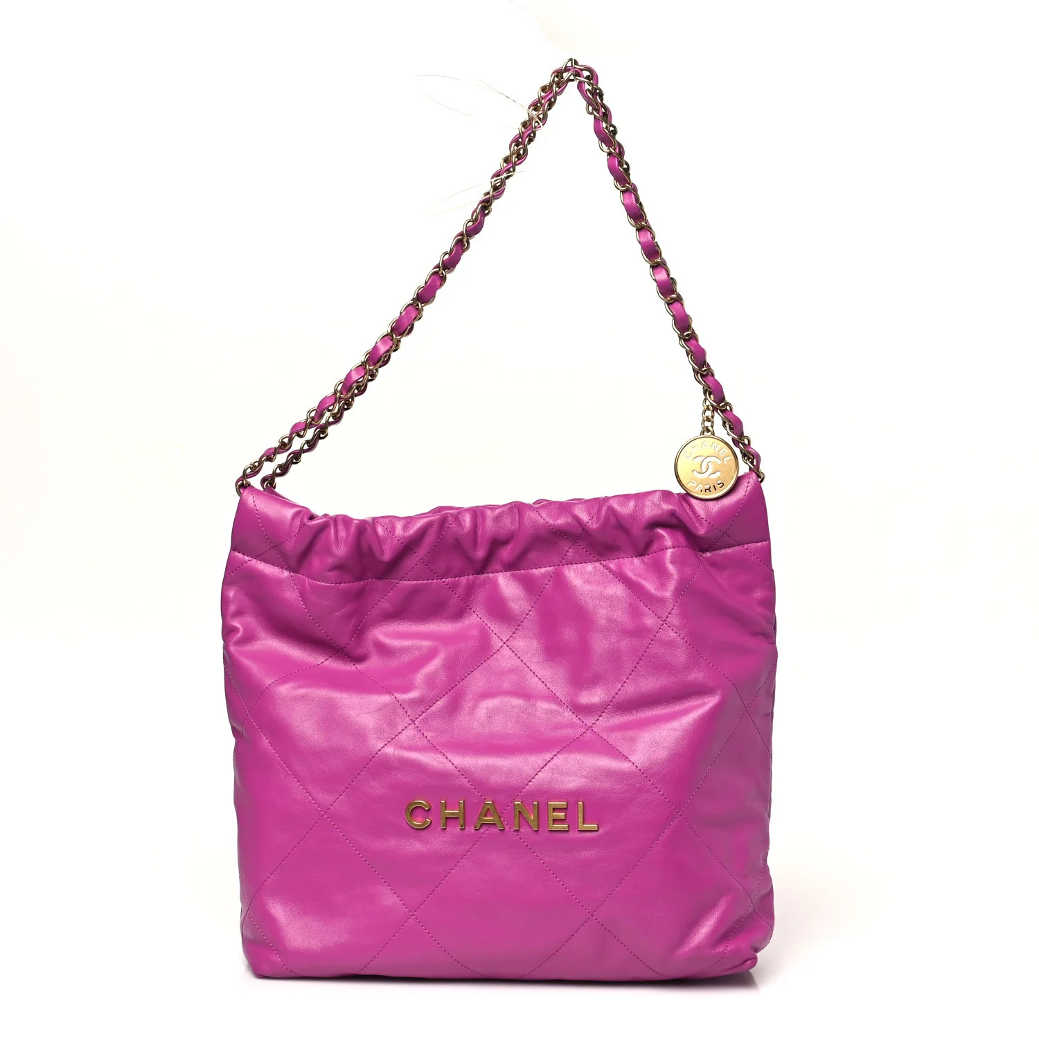 Shiny Calfskin Quilted Small Chanel 22 Fuchsia | FASHIONPHILE (US)