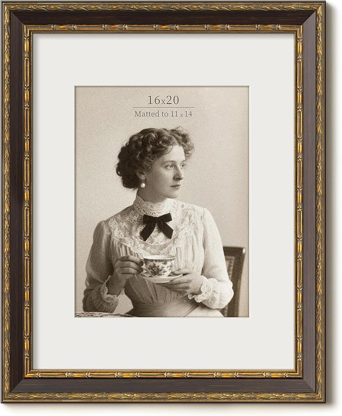 Vintage 16x20 Picture Frame, Ornate Antique Gold 16x20 Frame, Display 11x14 with Mat or 16 x 20 w... | Amazon (US)