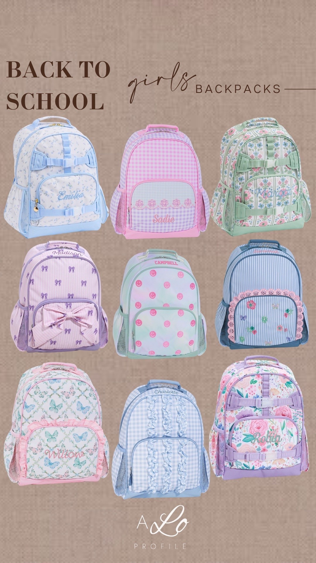 Back to School: Girls Backpacks 🤍