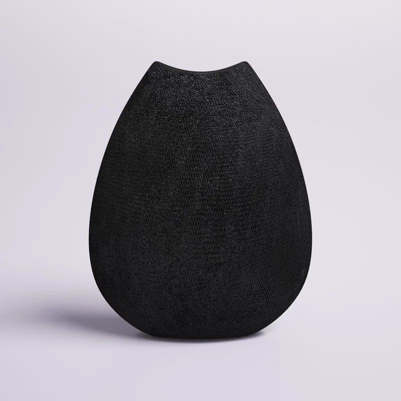 Quintanilla 11" Ceramic Vase - Beaded Black Ceramic Vase for Home Table Decor, Decorative Wedding... | Wayfair North America