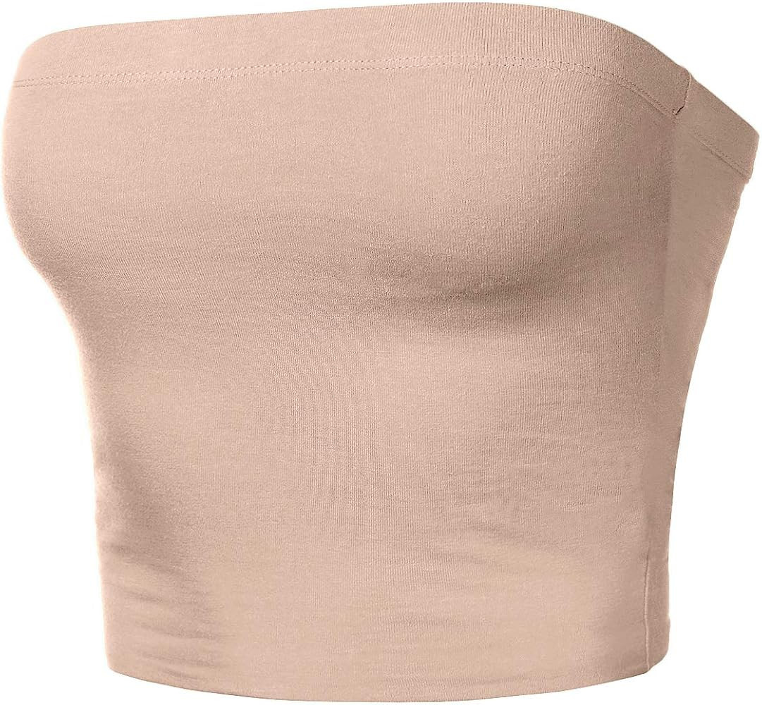 Women's Tube Crop Tops Strapless Cute Sexy Cotton Tops | Amazon (US)