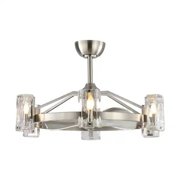 34-inch Modern 6-Light 3-Blade Chandelier/Ceiling Fan with Remote | Bed Bath & Beyond