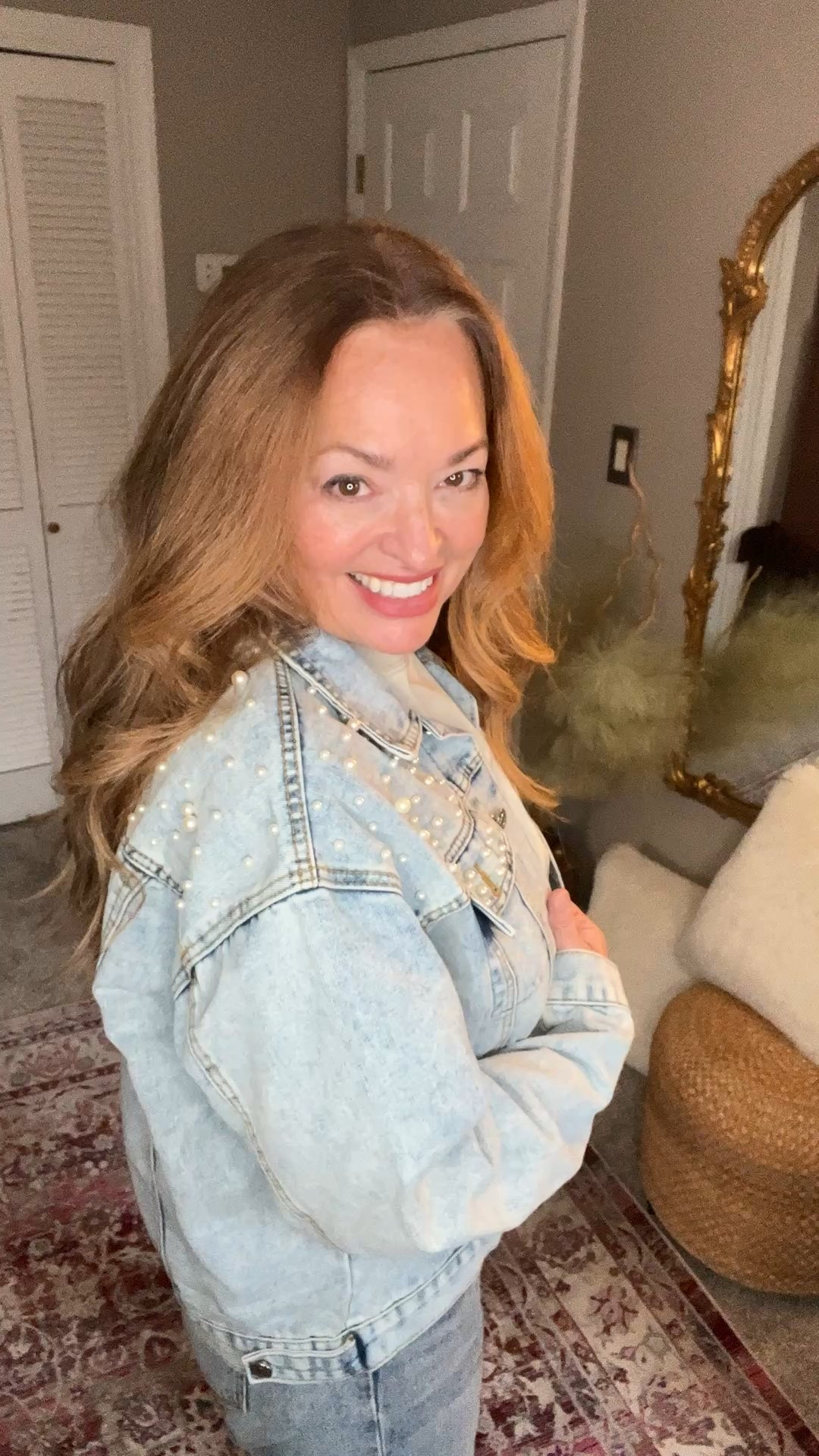 Pearl embellished denim jacket. Feels ao fun and retro! 

#LTKdayinmylife #LTKootd #LTKgrwm