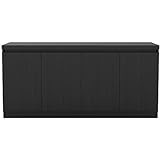 Walker Edison Scandinavian Grooved 4-Door Sideboard, 69 Inch, Black | Amazon (US)
