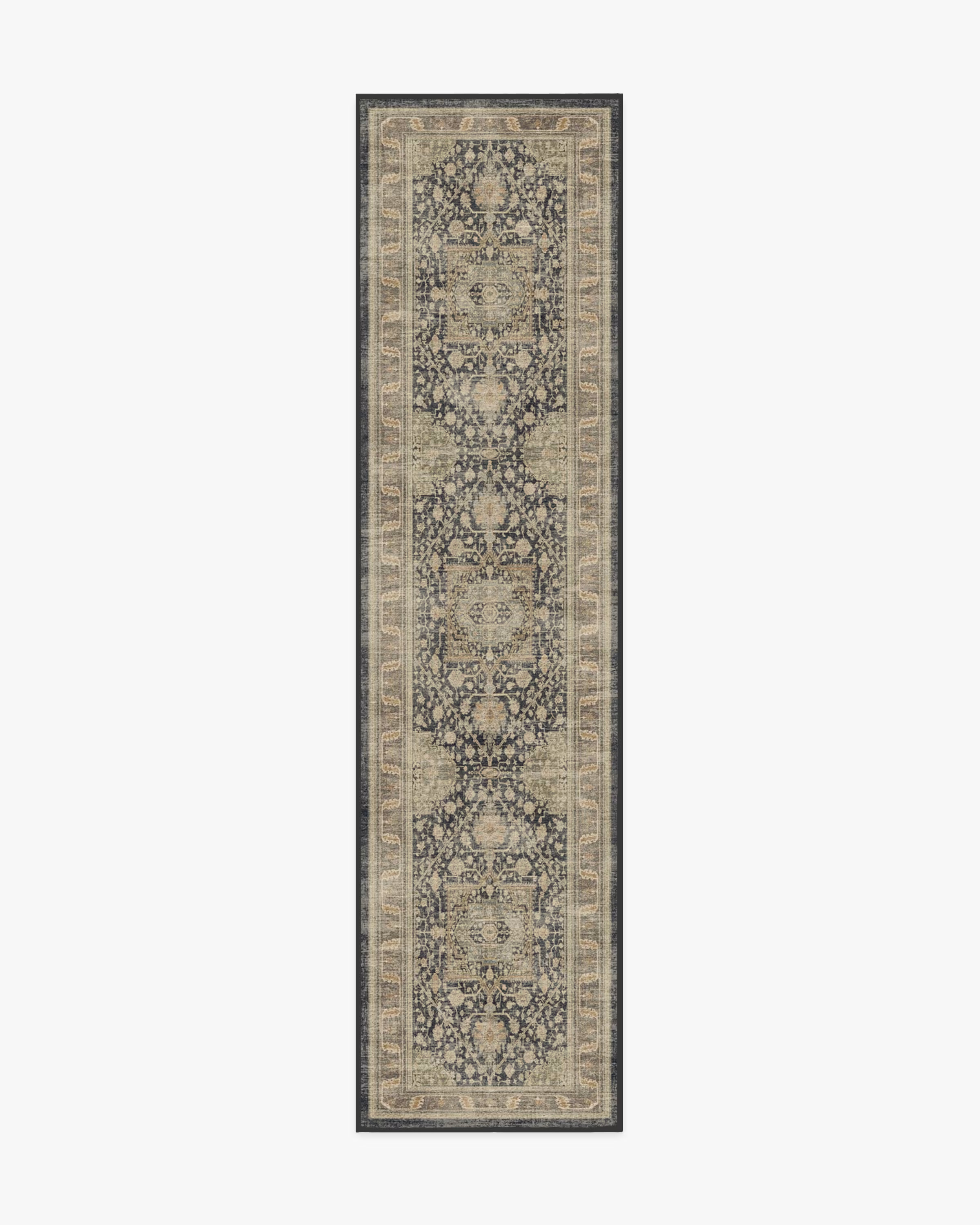 Zahra Ink & Vintage Citron Rug | Ruggable