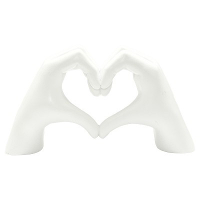 Adam & Friends Heart Sign Hands Sculpture | White | Target
