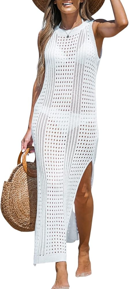 CUPSHE Women Cutout Bodycon Maxi Cover-Up Dress Crew Neck Sleeveless Cover Up Summer | Amazon (US)