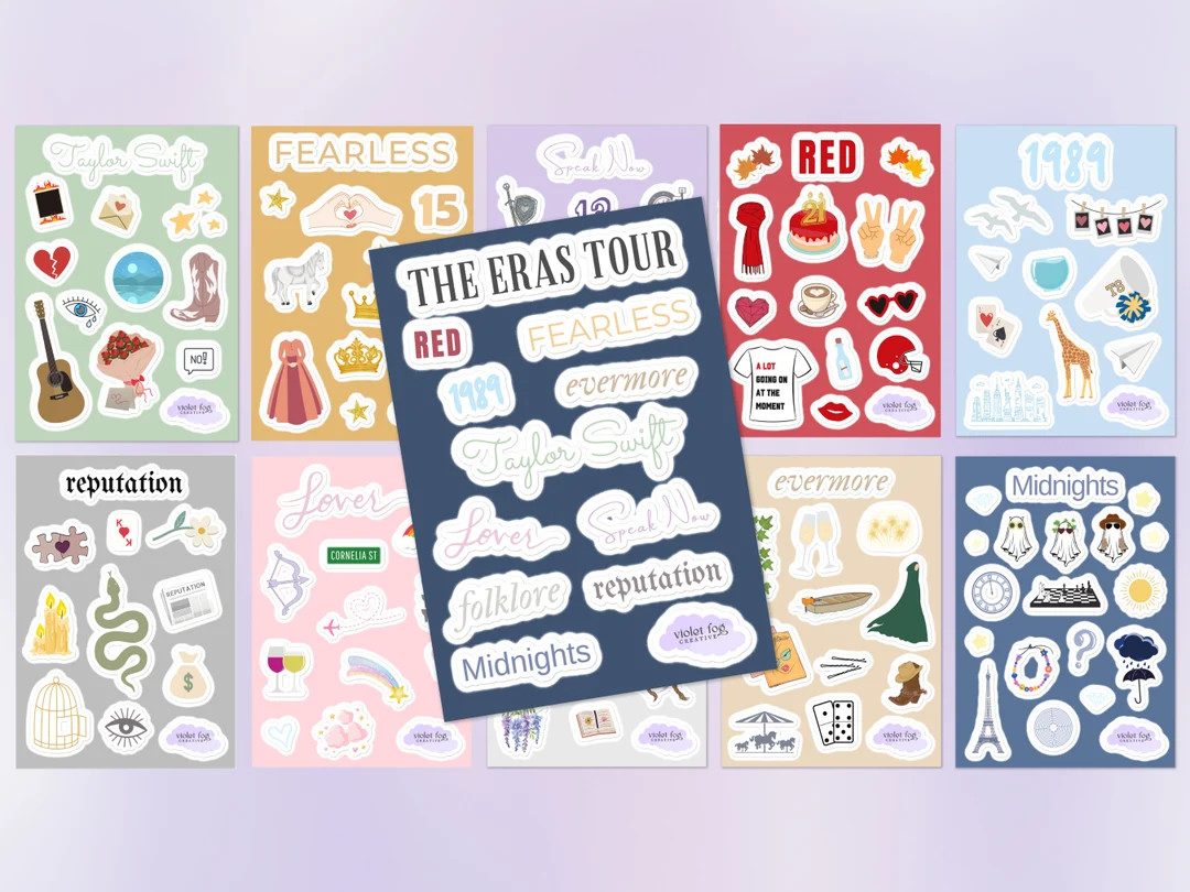 Set of 11 Taylor Swift Sticker Sheets Set All Albums and - Etsy | Etsy (US)
