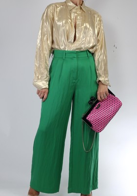 ZARA Green Wide Leg Pants Size M | eBay US