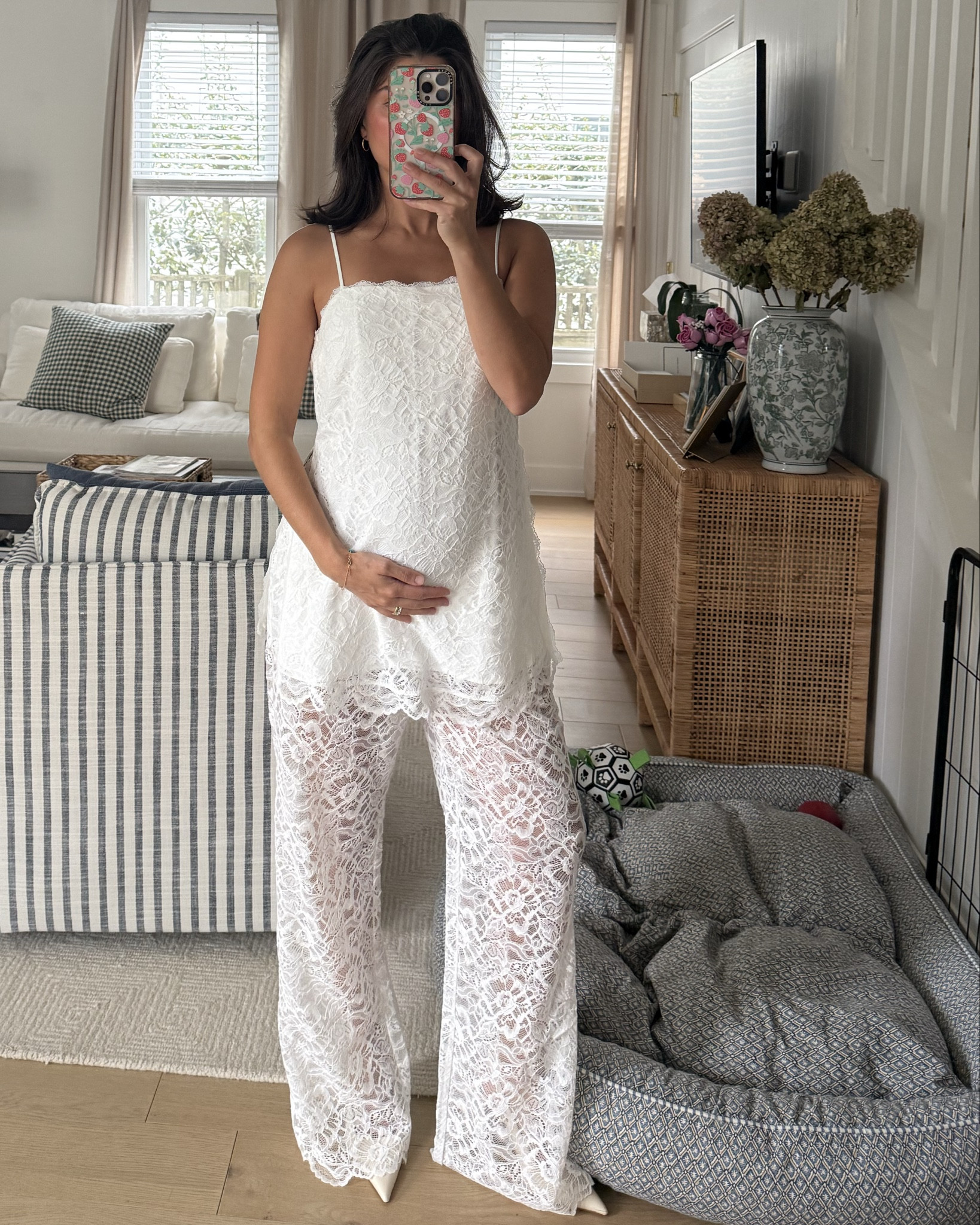 [4/30/26] this full set is currently 20% off with code EXTRA20 | such a cute set for brides but also works with a bump at 20 weeks! I’m wearing size small in top and large in pants but could’ve done a medium. 

#LTKBump #LTKWedding #LTKPetite