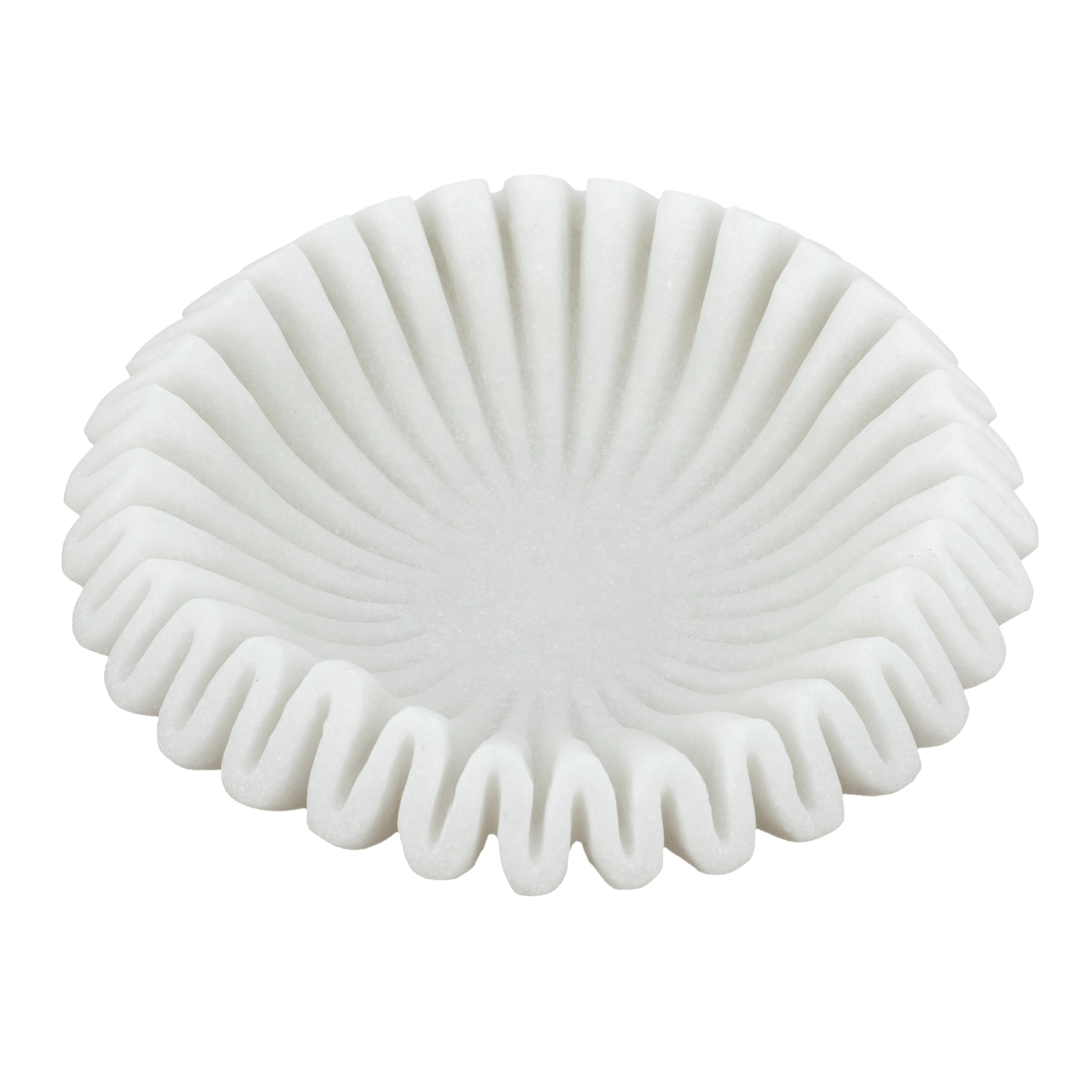 D13.5X3.5" Wavy Sand And Resin Bowl With Textured White Finish | Wayfair North America