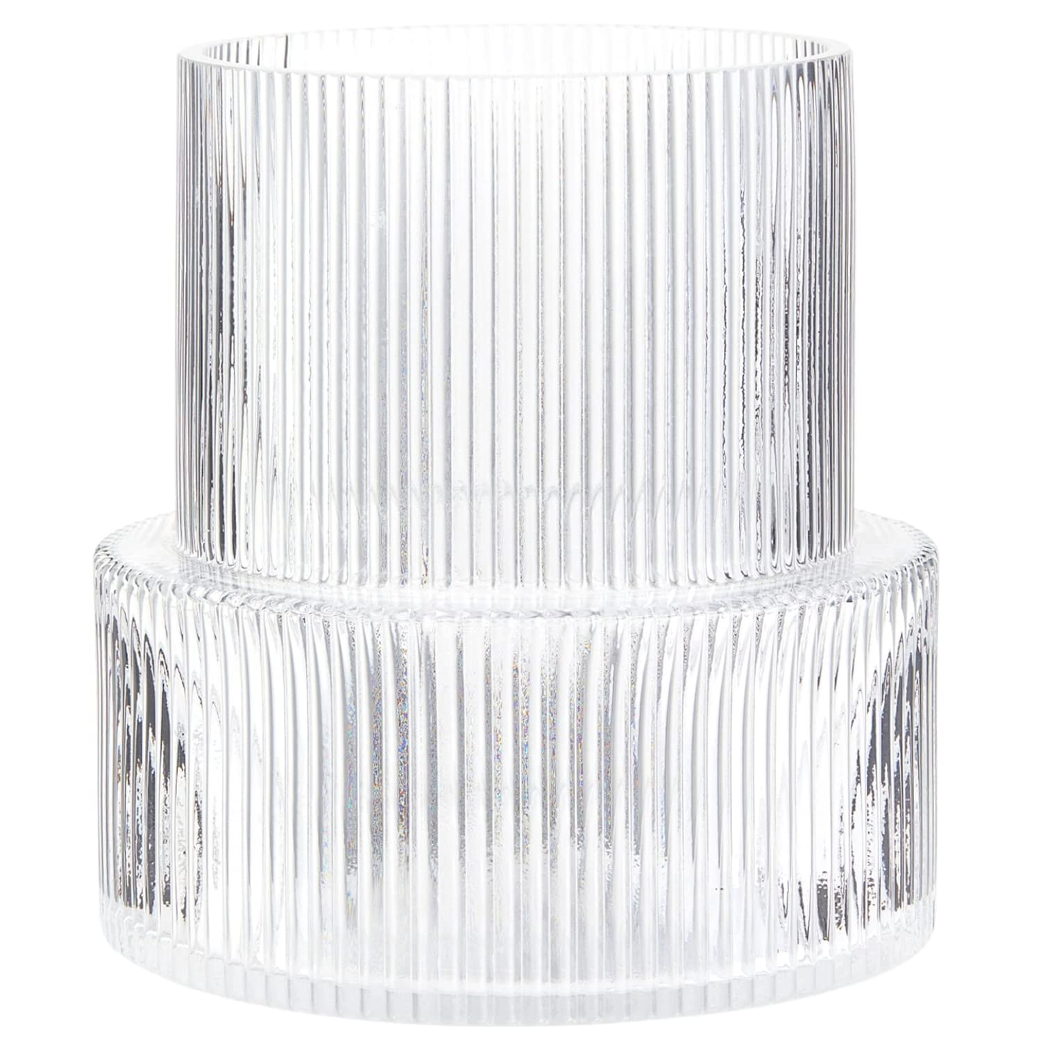 YANWE1 Clear Glass Vase, Ribbed Vase, Fluted Glass Vase, Flower Vase, Modern Vase for Centerpieces,  | Amazon (CA)