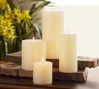 Unscented Wax Pillar Candles | Pottery Barn (US)