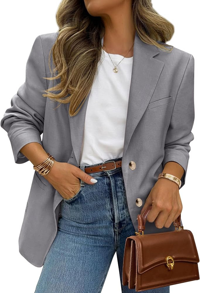 PRETTYGARDEN 2025 Blazers for Women Business Casual Long Sleeve Lapel Open Front Suit Jacket Work... | Amazon (US)