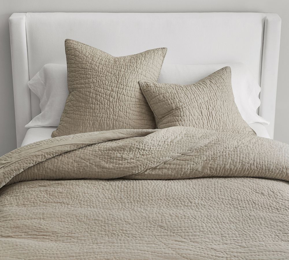 Belgian Flax Linen Handcrafted Quilt & Shams | Pottery Barn (US)