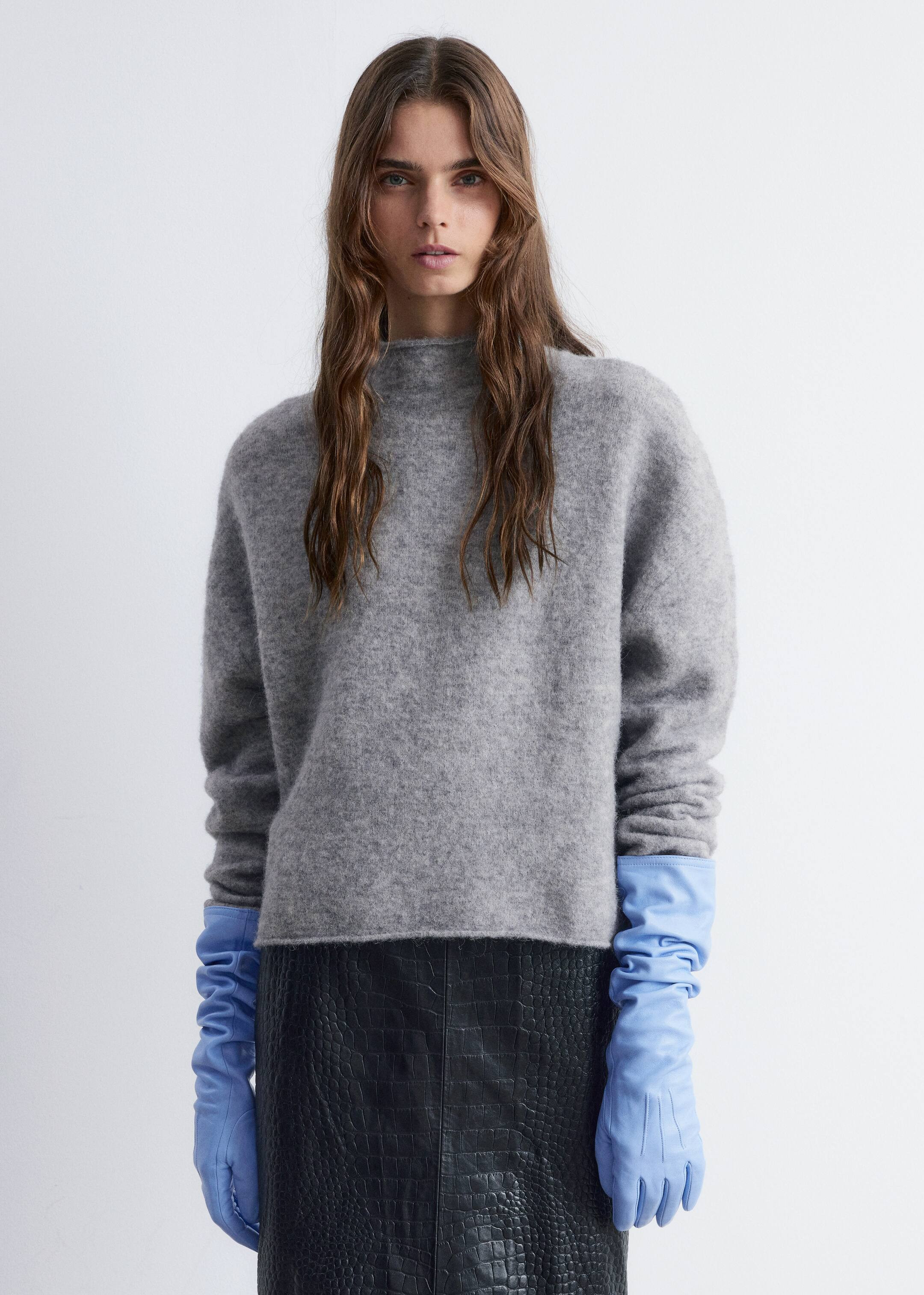 Jersey de cuello alto de punto de alpaca - Gris - MUJER | H&M ES | H&M (FR, IT, ES, PT, BE)