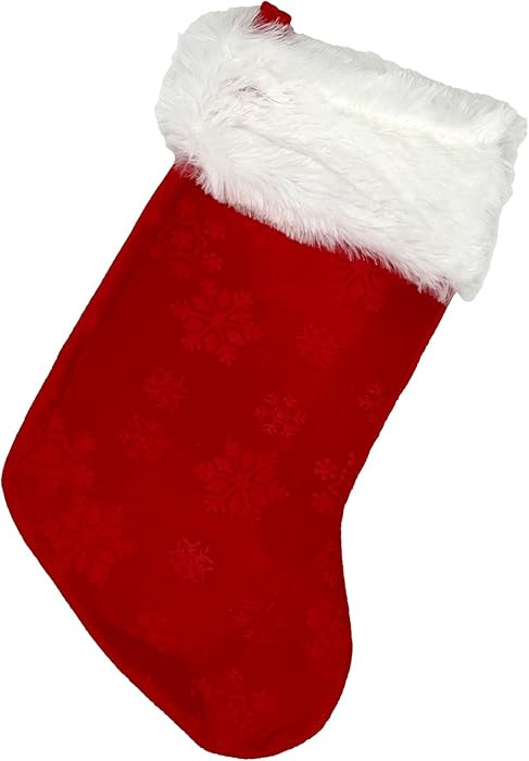 Rocky Mountain Goods Classic Red Christmas Stocking - Red and White - 16" x 10" - Soft Red Fabric... | Amazon (US)