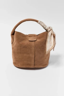 Serena Tan Faux Suede Bag | Avara