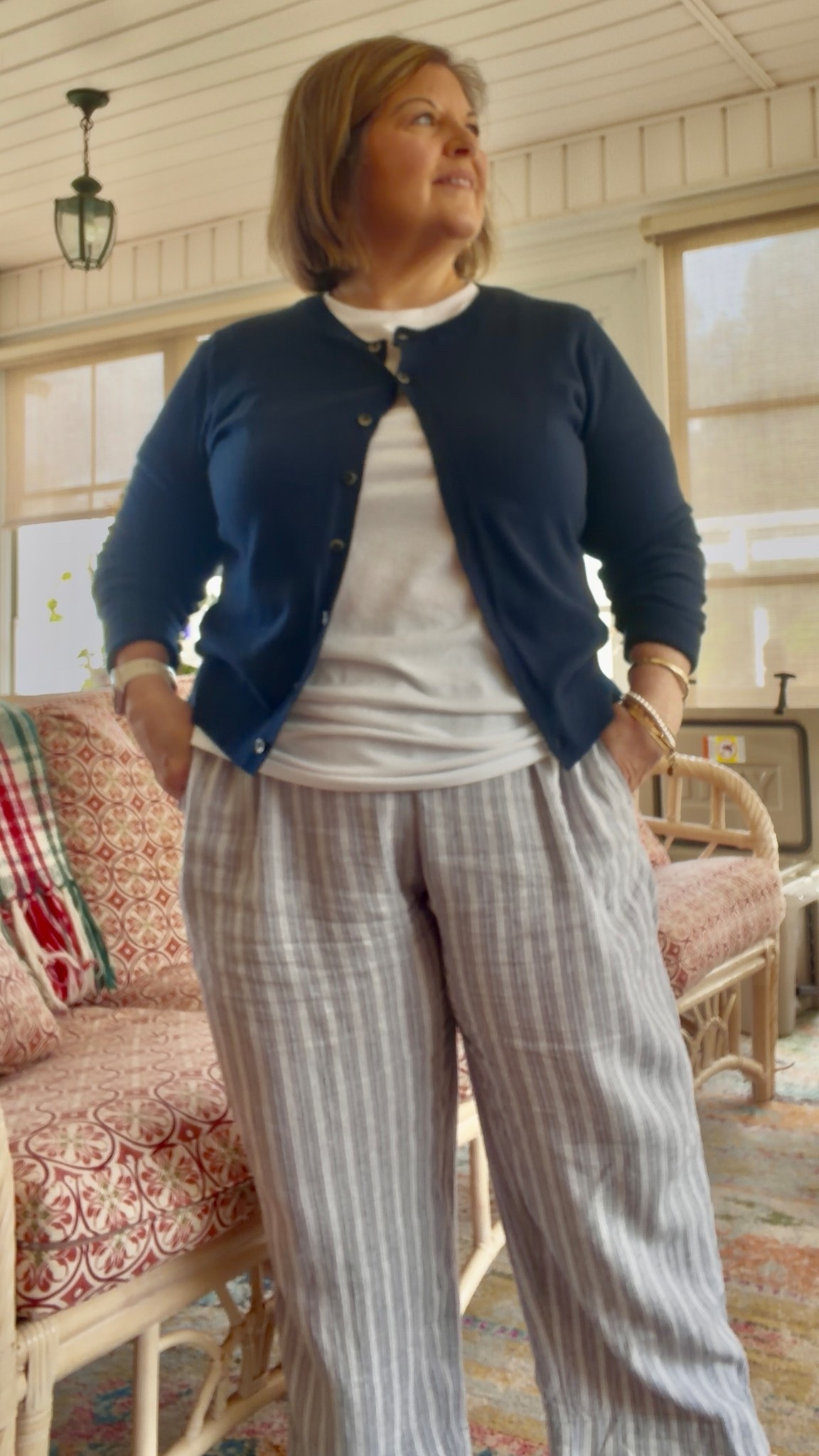 
Effortless + breathable = my go-to spring/summer outfit 🌿
These Old Navy linen straight-leg pants are THAT girl—lightweight, comfy, and so easy to dress up or down.

Perfect for errands, brunch, or beach days 🤍
Paired mine with a simple basic white tshirt and navy cardigan and Sandals for an easy everyday look!

✨ Wearing size a Large
✨ Runs [true to size
✨ So many color options!

	•	Add a denim jacket + sneakers → casual mom-on-the-go
	•	Swap for wedges + statement earrings → date night ready
	•	Pair with a button-down + slides → coastal chic vibes


#LTKStyle #OldNavyStyle #LinenLooks #BeYoutifullyBlended


#LTKSeasonal