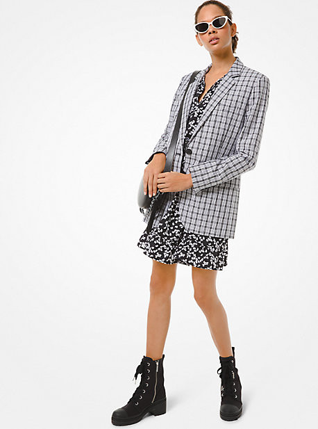 Checked Twill Blazer | Michael Kors US