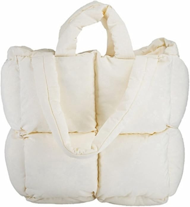 Women Padded Shoulder Bag Luxury Check Tote Bag Soft Pillow Handbag Quilted Puffy High Capacity Unde | Amazon (US)